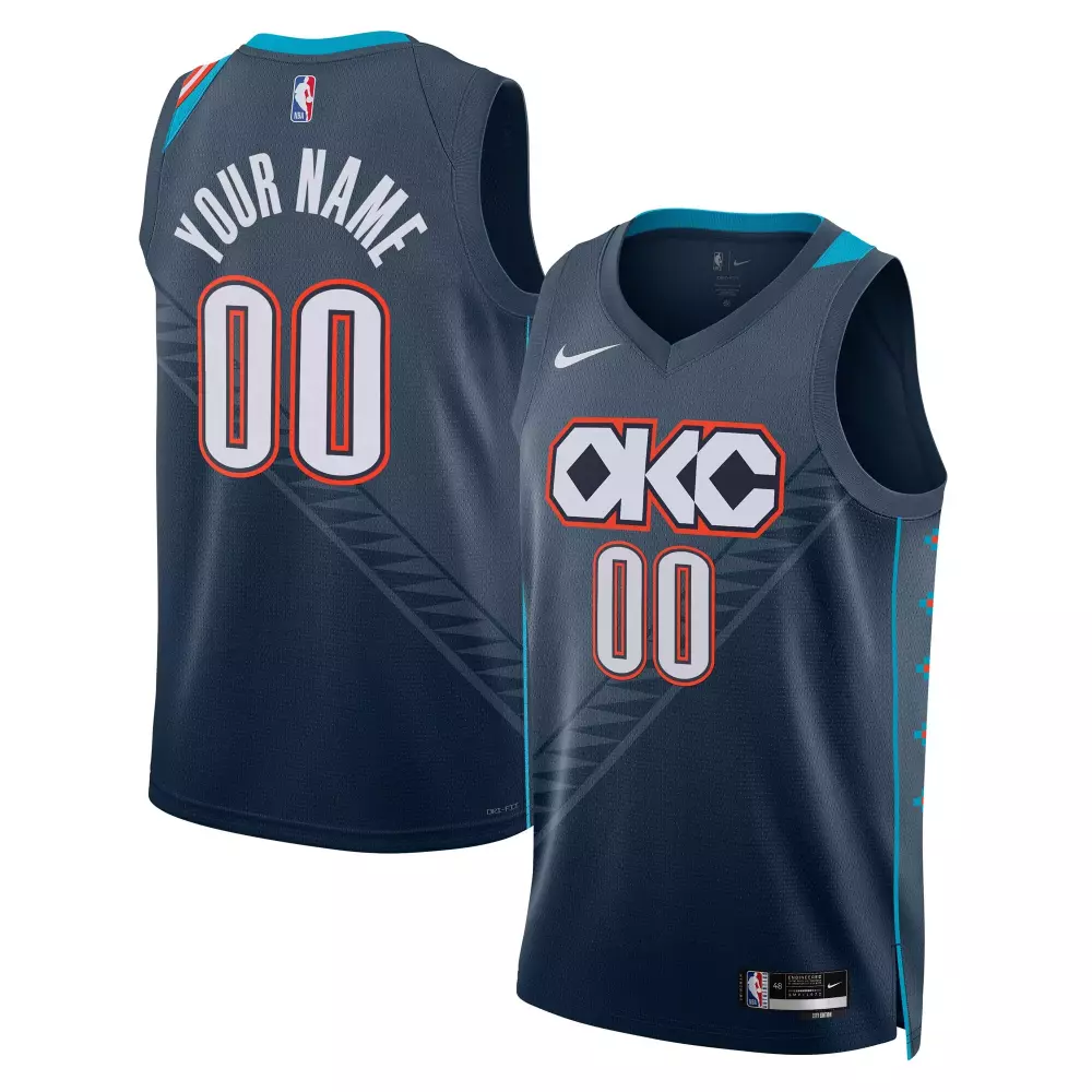 oklahoma city thunder nike unisex 2025 26 city edition swingman custom jersey blue