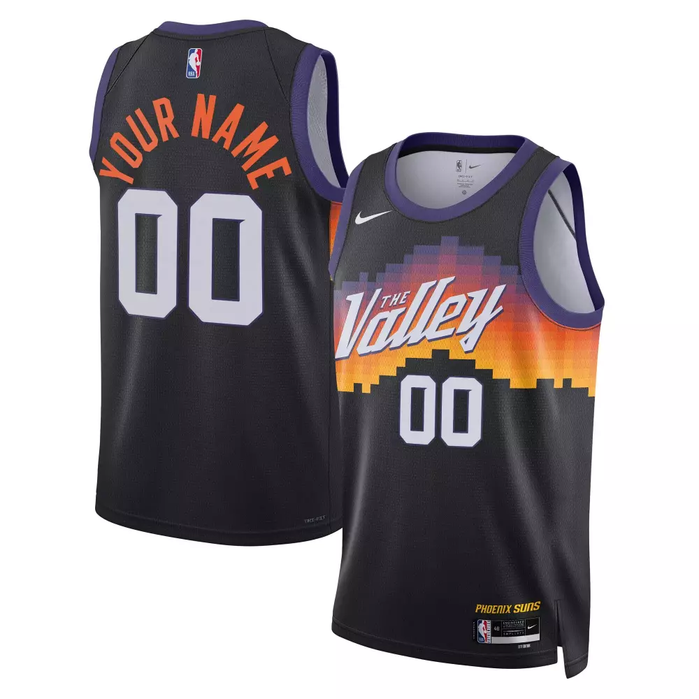 phoenix suns nike unisex 2025 26 city edition swingman custom jersey black