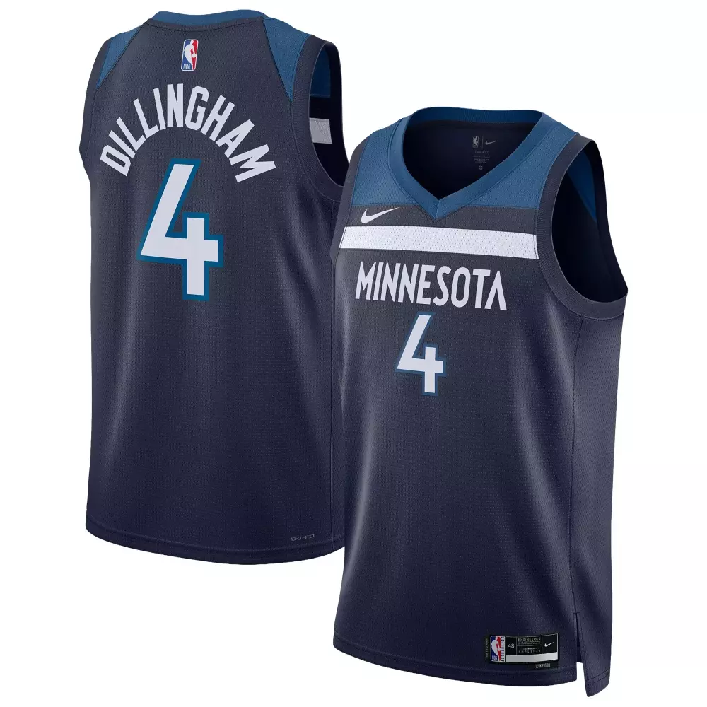 rob dillingham minnesota timberwolves nike unisex swingman jersey icon edition navy