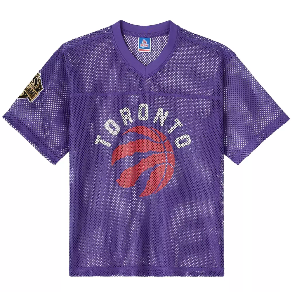 toronto raptors ovo x nba mesh football fashion jersey purple