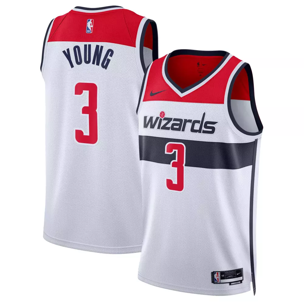 trae young washington wizards jordan brand unisex swingman jersey statement edition navy