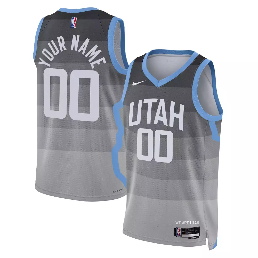 utah jazz nike unisex 2025 26 city edition swingman custom jersey gray