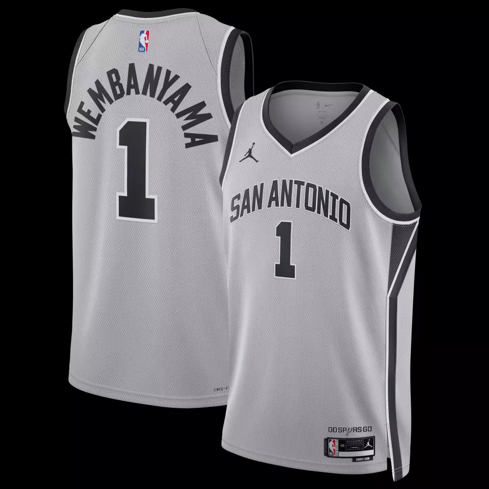 victor wembanyama san antonio spurs jordan brand unisex swingman jersey statement edition silver