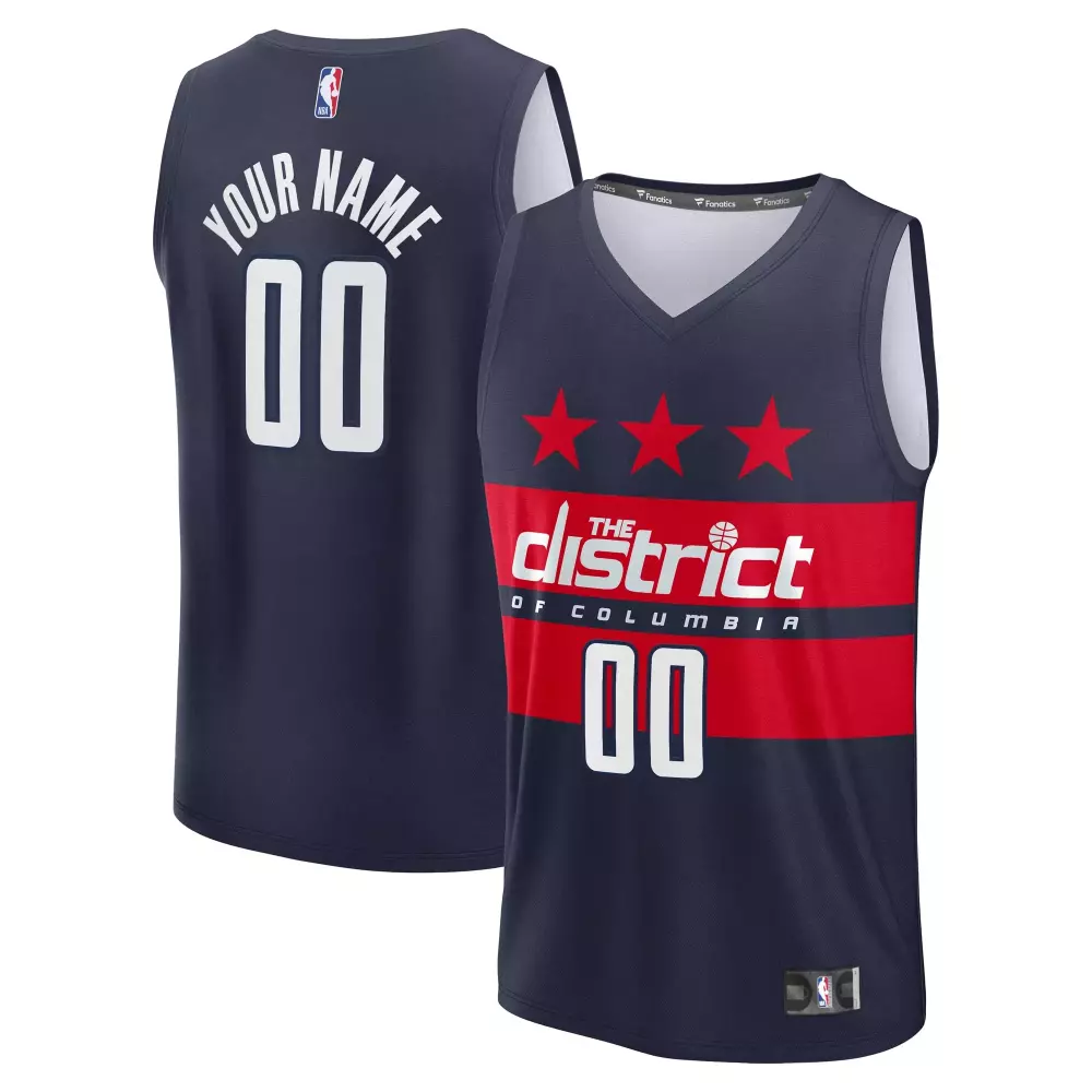washington wizards fanatics fast break custom jersey statement edition navy