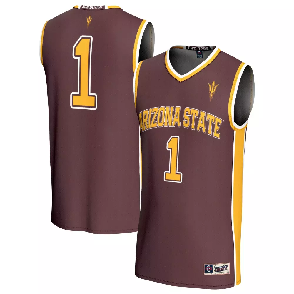 1 arizona state sun devils gameday greats unisex lightweight collegiate basketball fashion jersey maroon