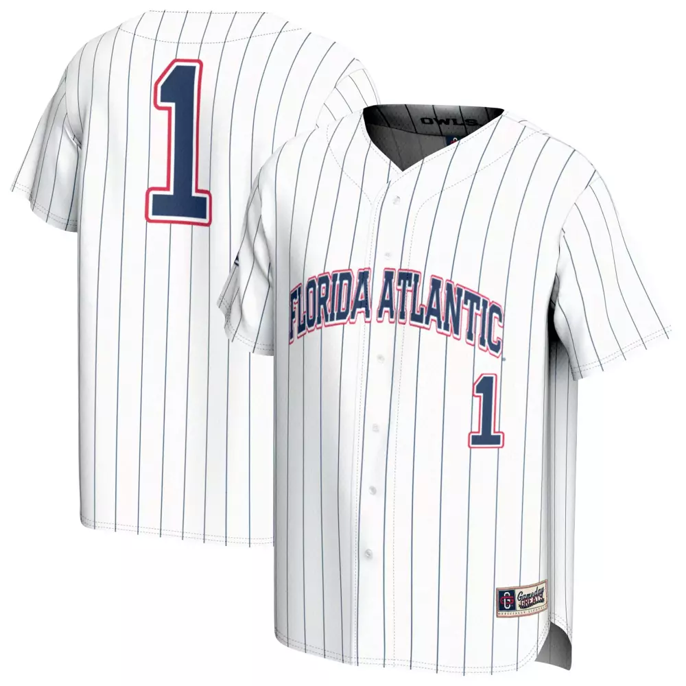 1 florida atlantic owls gameday greats unisex collegiate baseball fashion jersey white