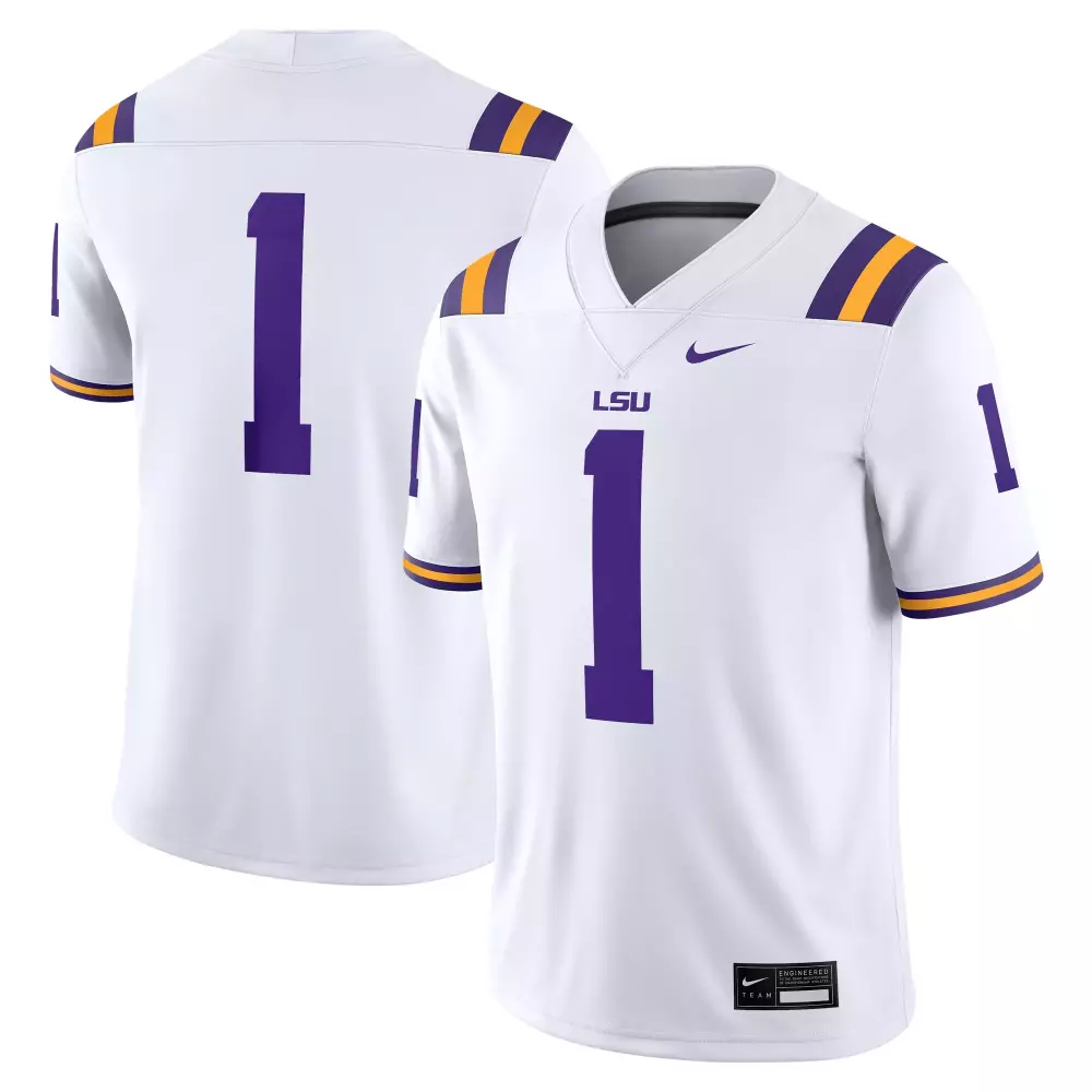 1 lsu tigers nike game jersey white