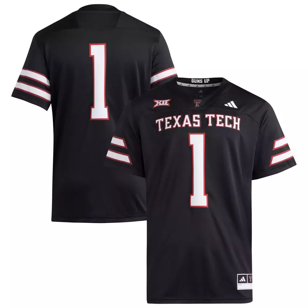 1 texas tech red raiders adidas premier jersey black