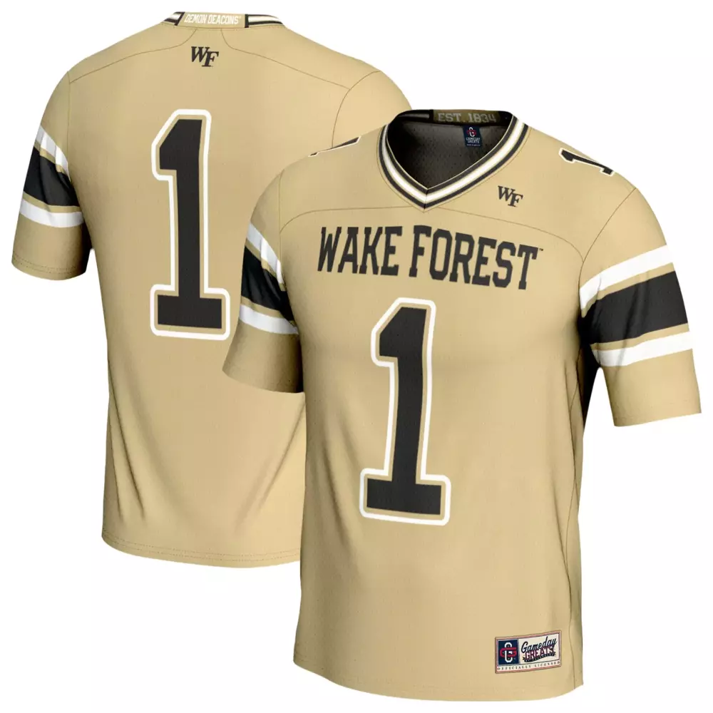 1 wake forest demon deacons gameday greats unisex lightweight football fashion jersey black 1