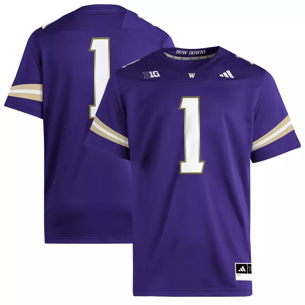 1 washington huskies adidas premier jersey white 1