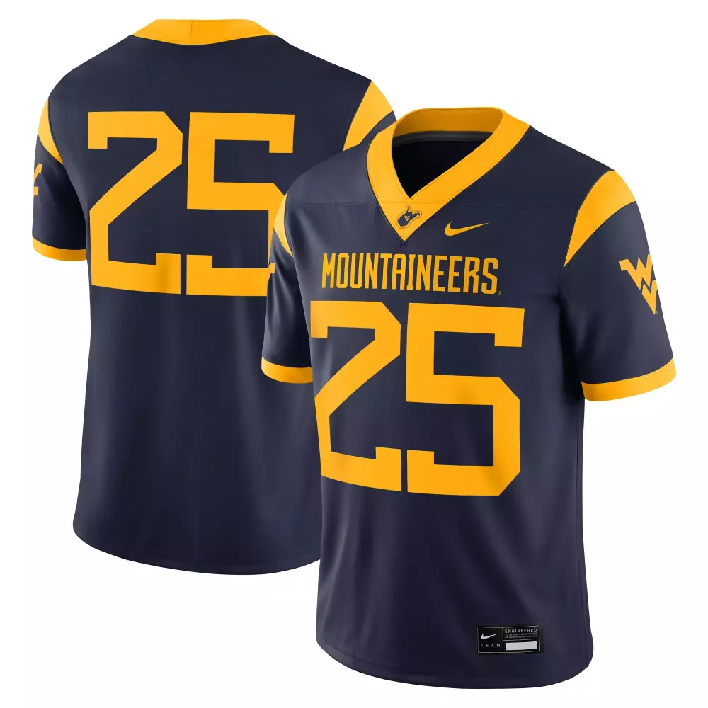 25 west virginia mountaineers nike limited away game jersey white 1