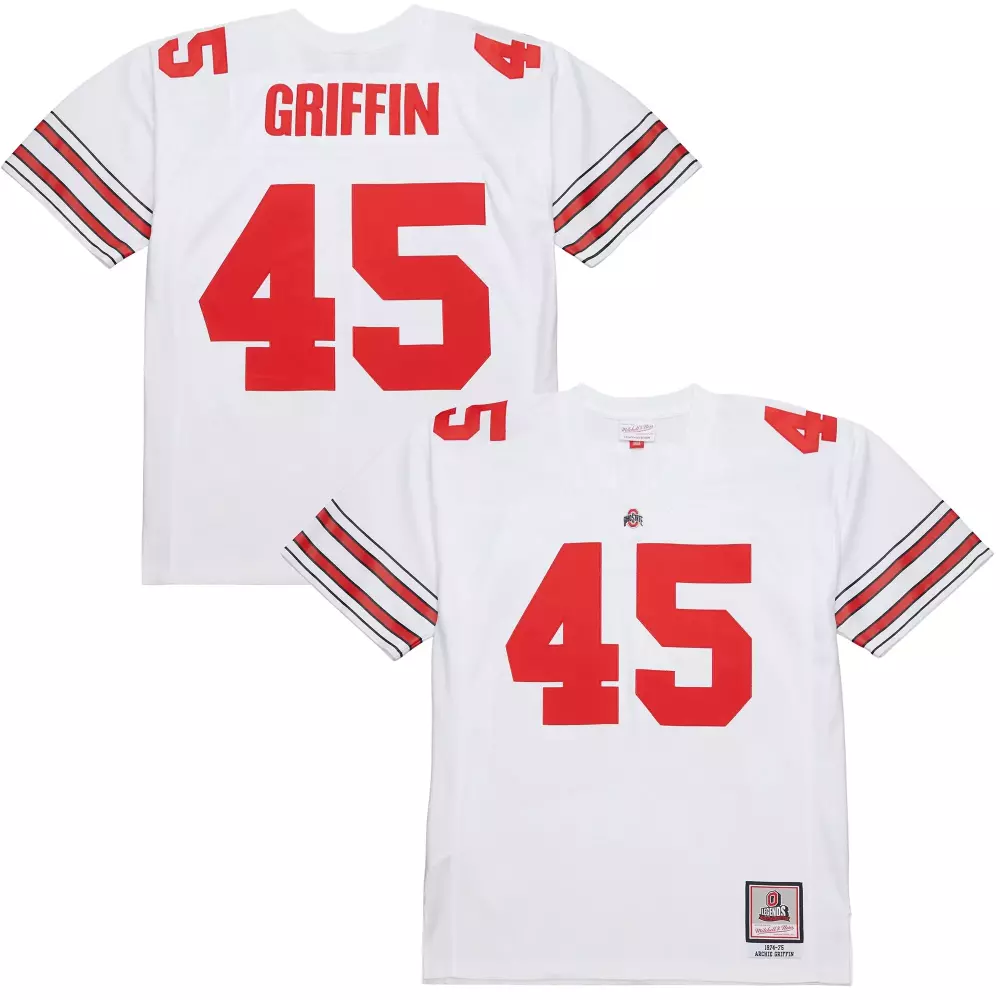 archie griffin ohio state buckeyes mitchell ness 1975 college vault legacy jersey white