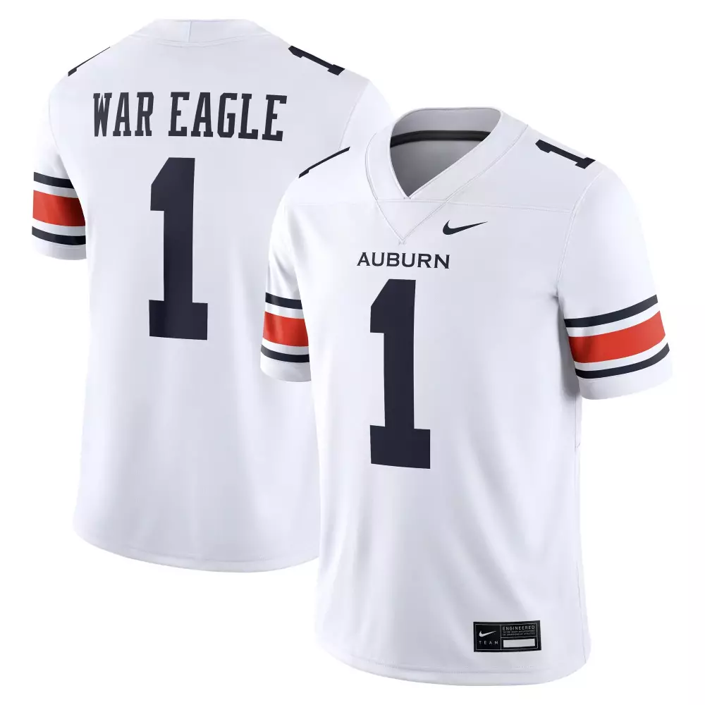 auburn tigers nike away football game jersey white