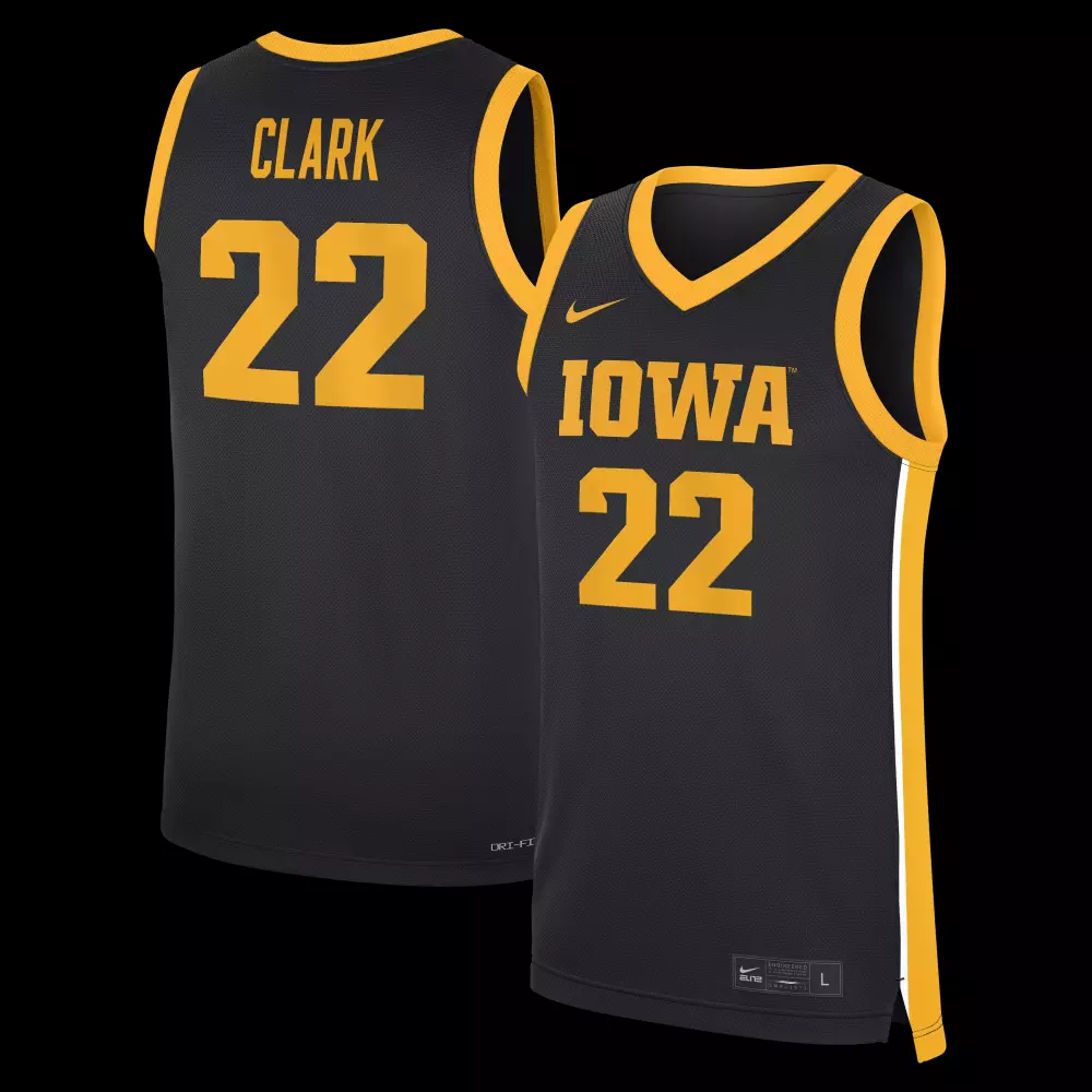 caitlin clark iowa hawkeyes nike home replica basketball jersey black