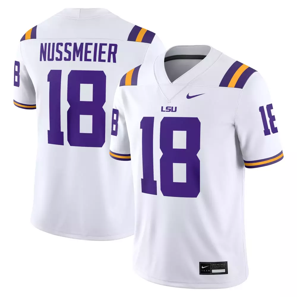 garrett nussmeier lsu tigers nike nil football game jersey purple 1