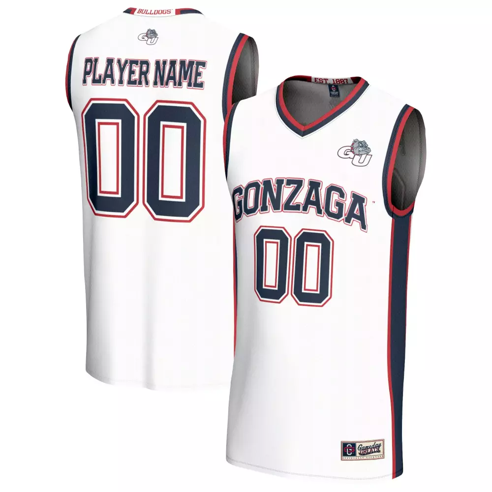 gonzaga bulldogs gameday greats unisex lightweight collegiate men s basketball nil pick a player fashion jersey white