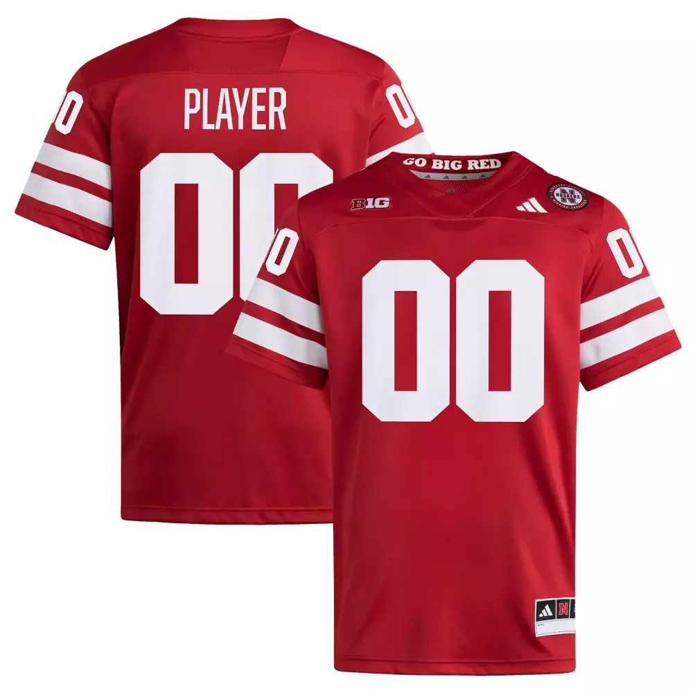 nebraska huskers adidas nil pick a player home premier football jersey scarlet
