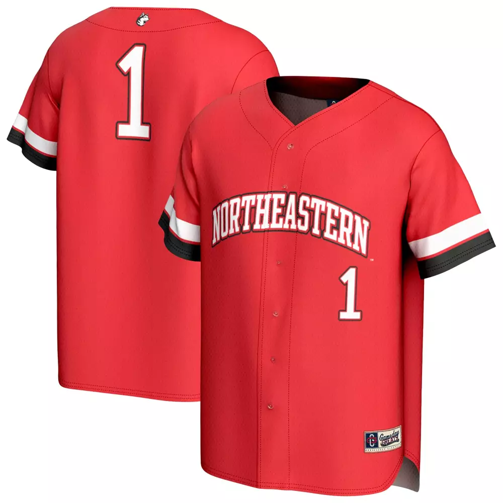northeastern huskies gameday greats unisex lightweight collegiate baseball fashion jersey red 1
