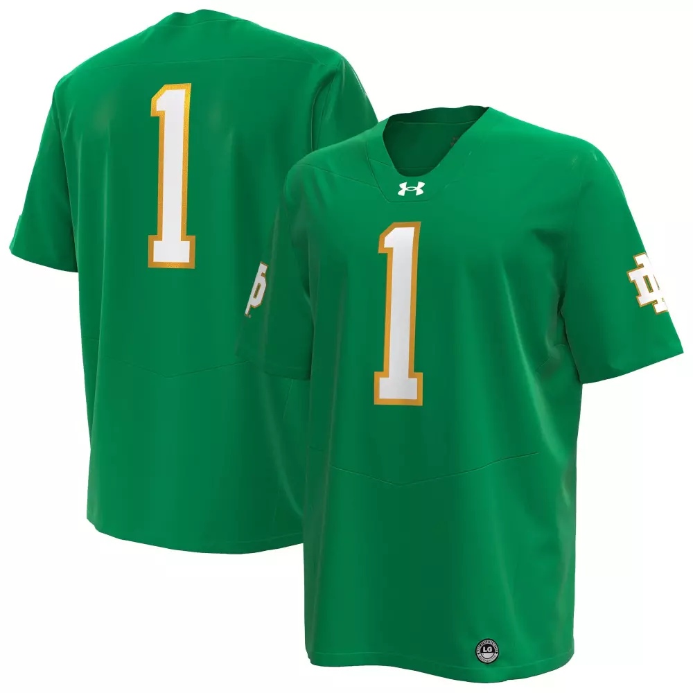 notre dame fighting irish under armour premier football jersey kelly green