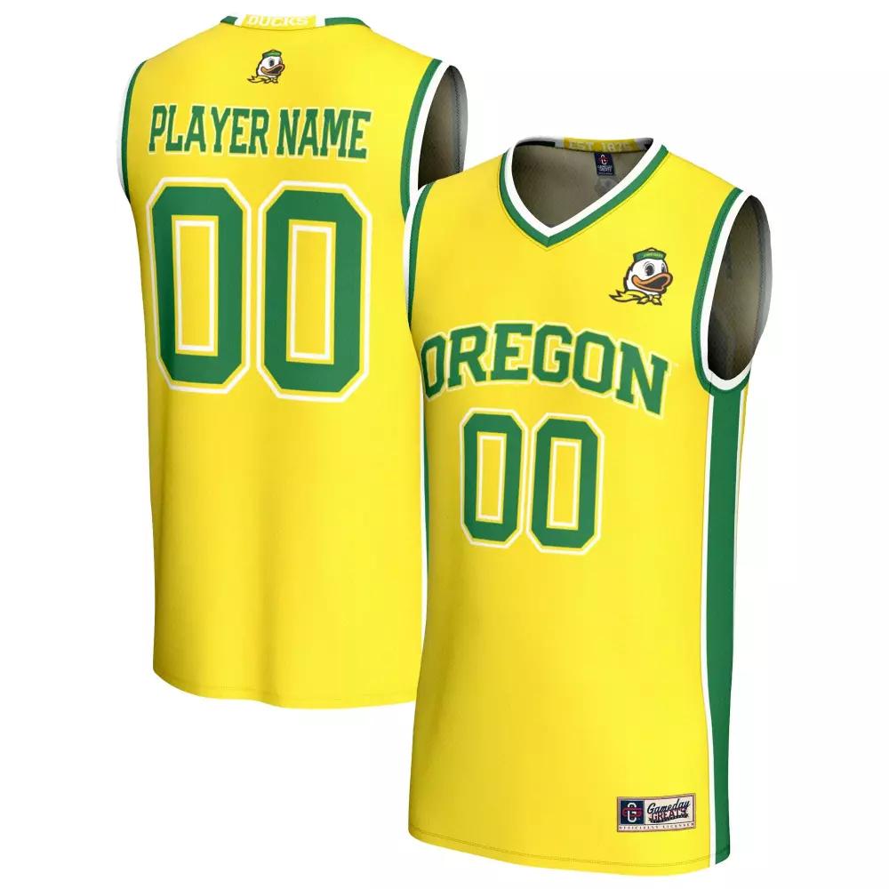 oregon ducks gameday greats unisex lightweight collegiate men s basketball nil pick a player fashion jersey yellow