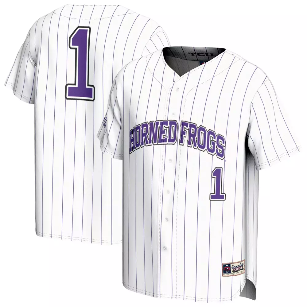 tcu horned frogs gameday greats unisex lightweight collegiate baseball fashion jersey purple 1