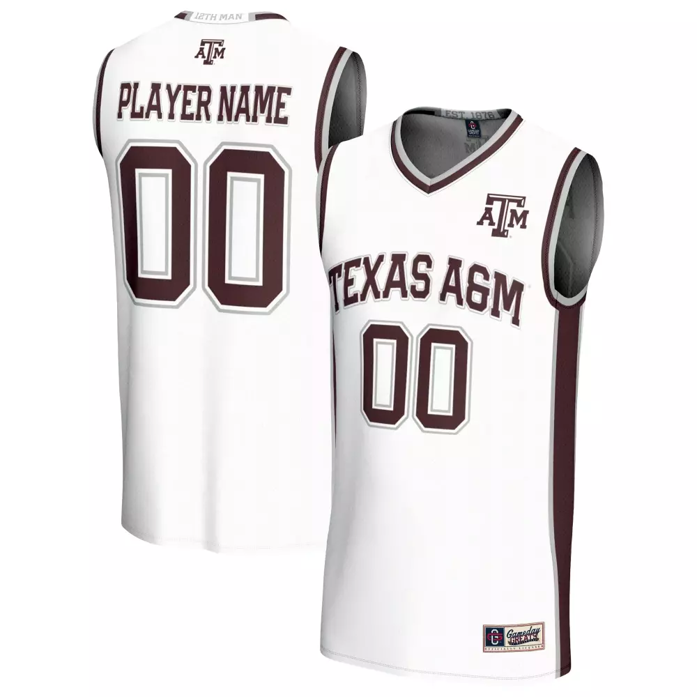 texas a m aggies gameday greats unisex lightweight collegiate men s basketball nil pick a player fashion jersey white