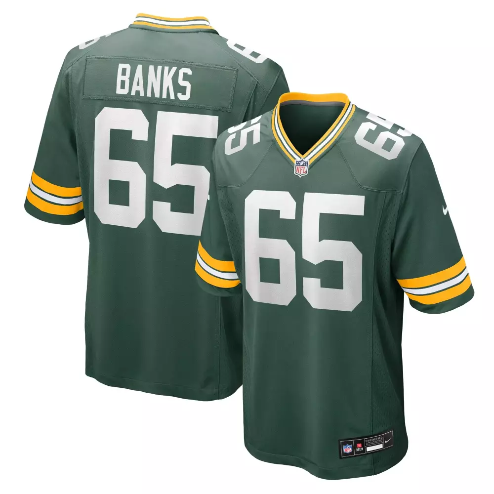 aaron banks green bay packers nike team game jersey green