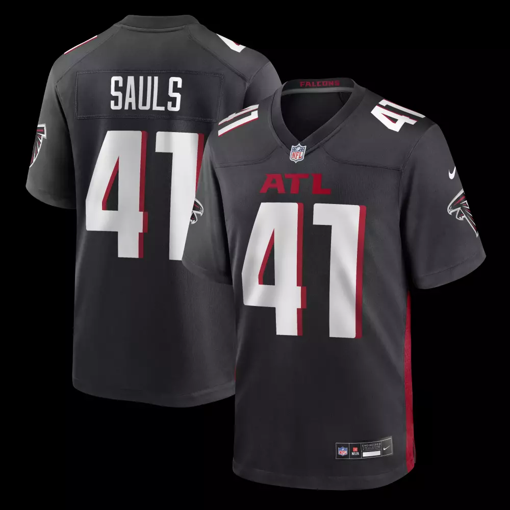 ben sauls atlanta falcons nike team game jersey black