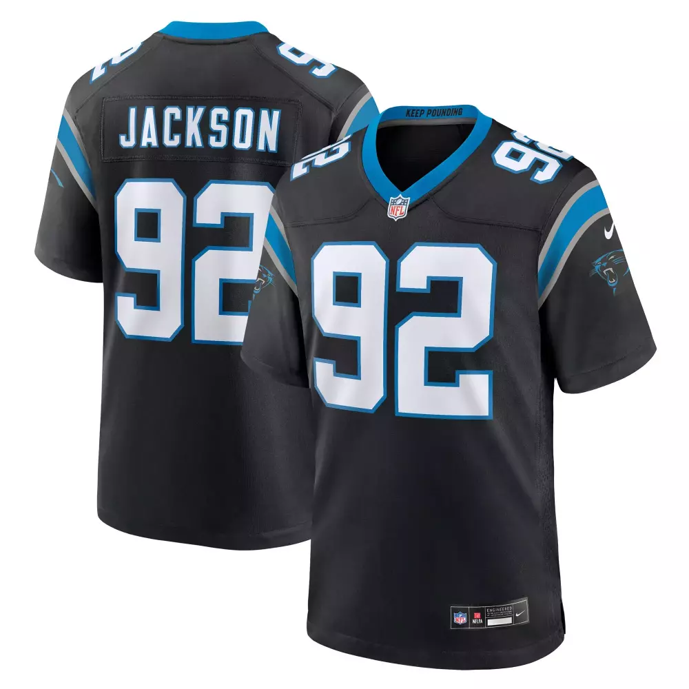 cam jackson carolina panthers nike team game jersey black