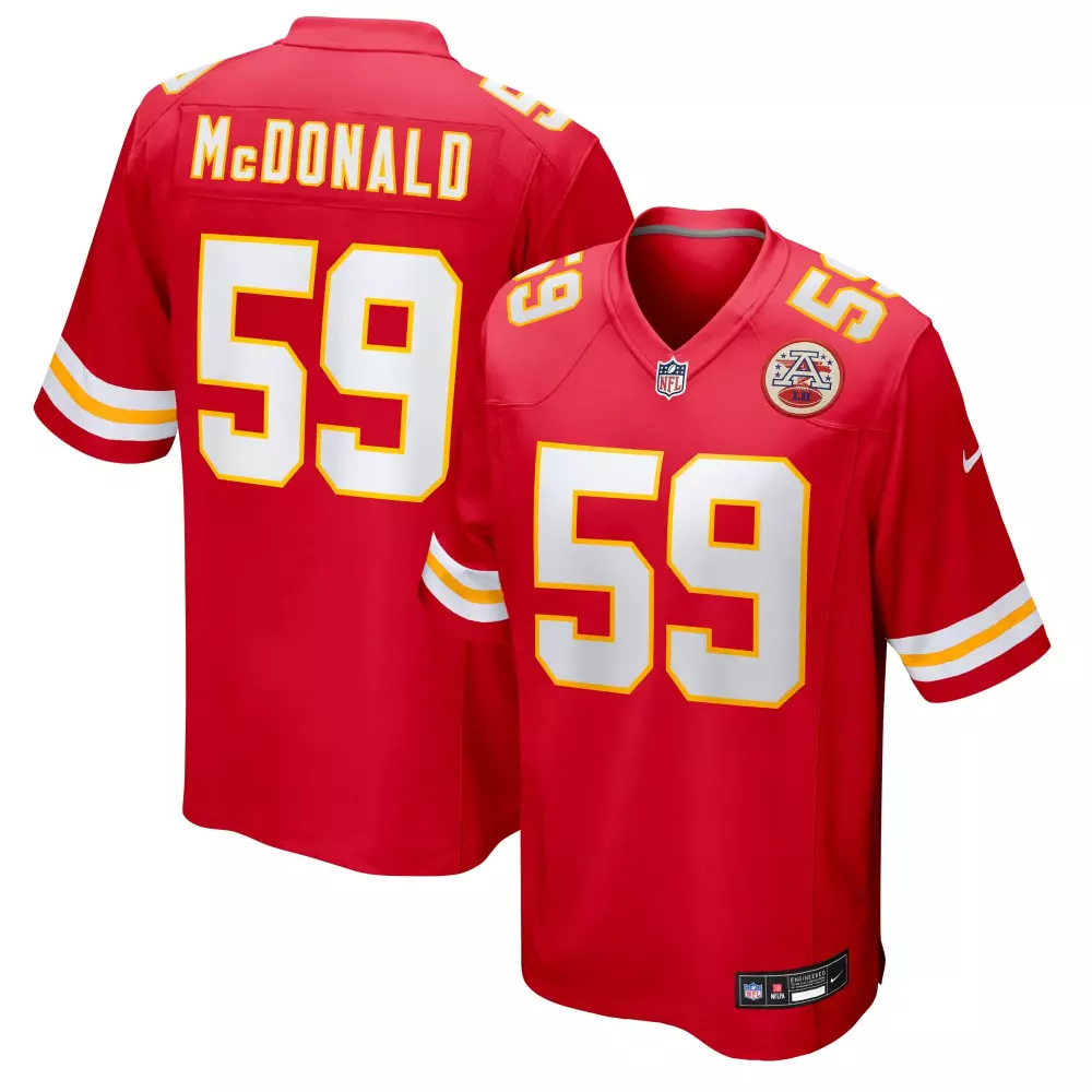 cooper mcdonald kansas city chiefs nike team game jersey red