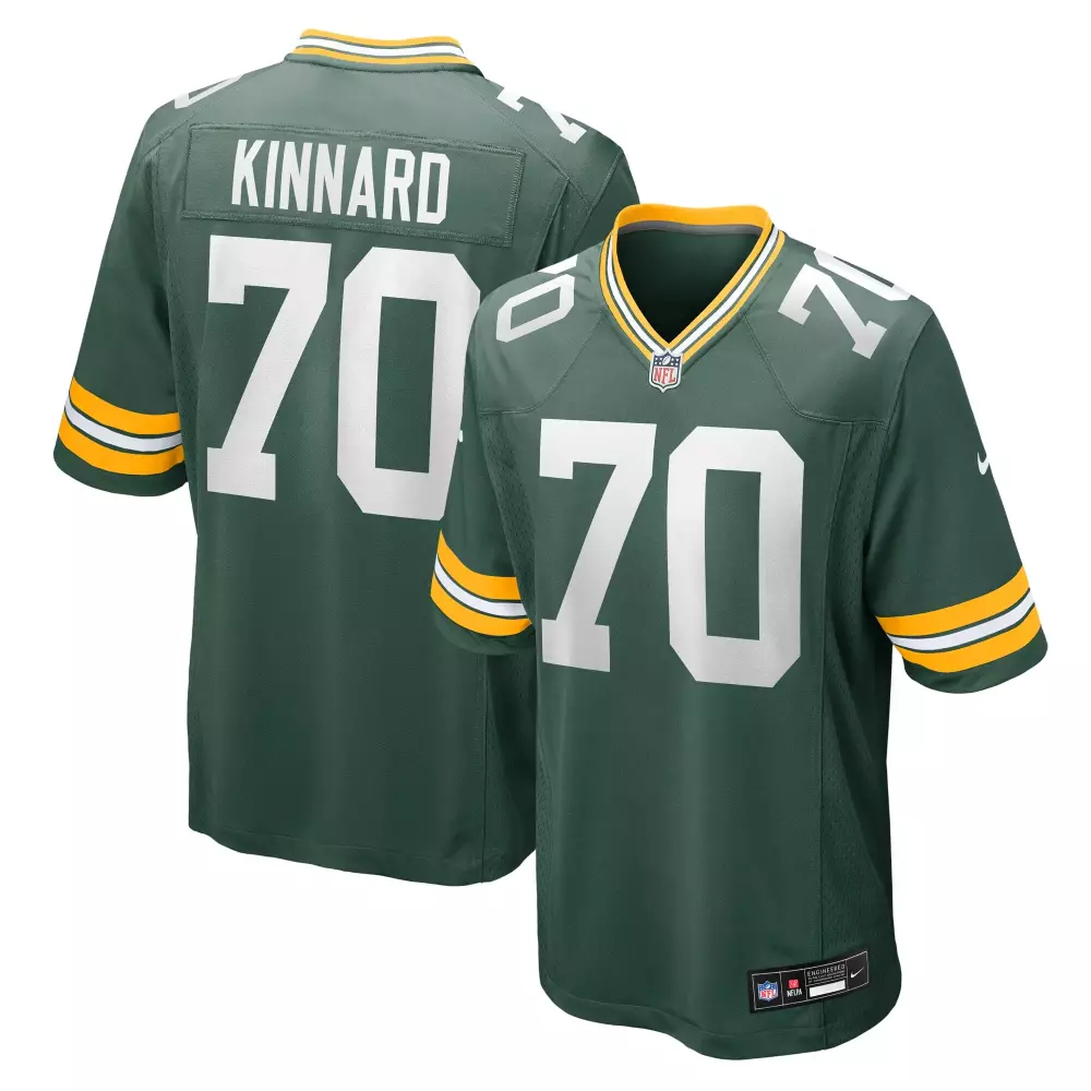 darian kinnard green bay packers nike team game jersey green