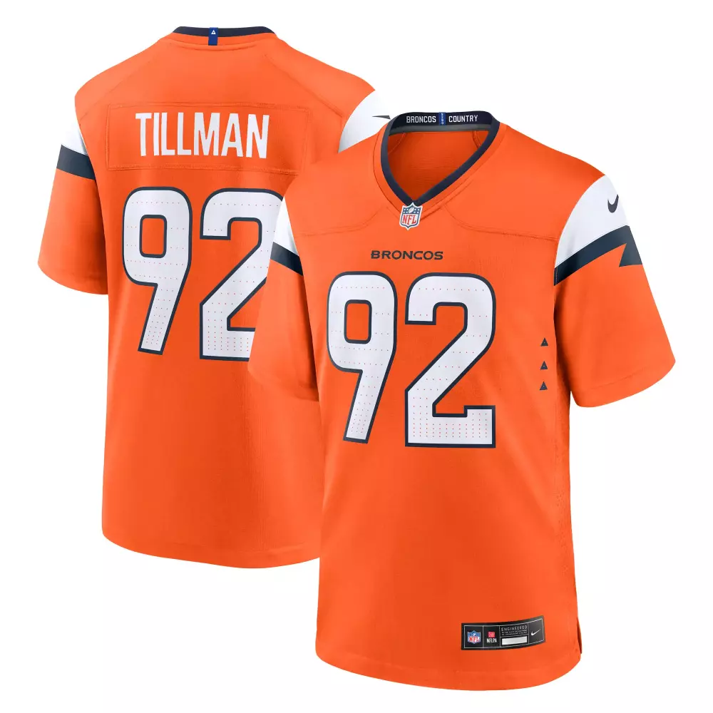 dondrea tillman denver broncos nike team game jersey orange