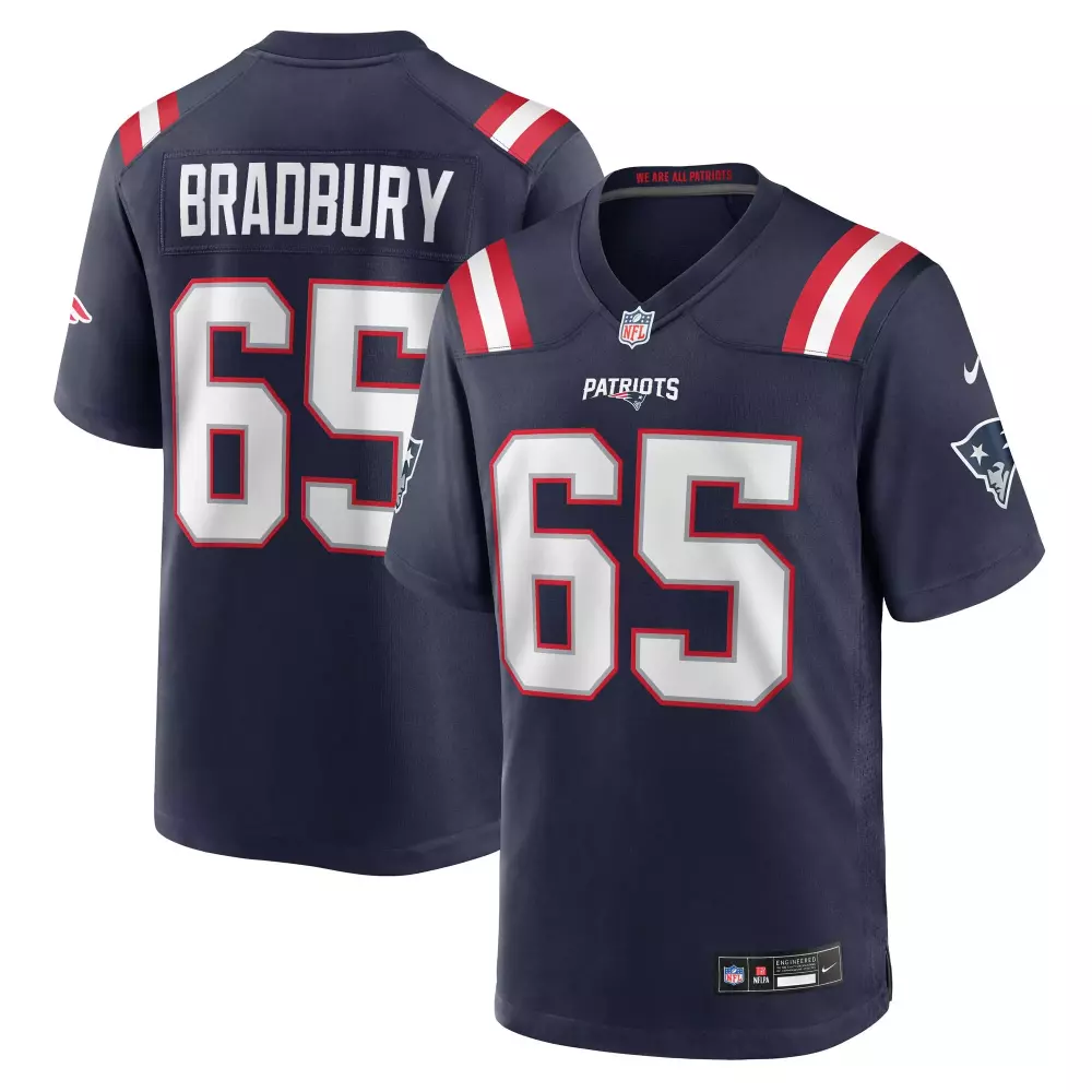 garrett bradbury new england patriots nike team game jersey navy
