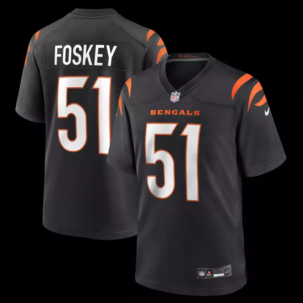 isaiah foskey cincinnati bengals nike team game jersey black