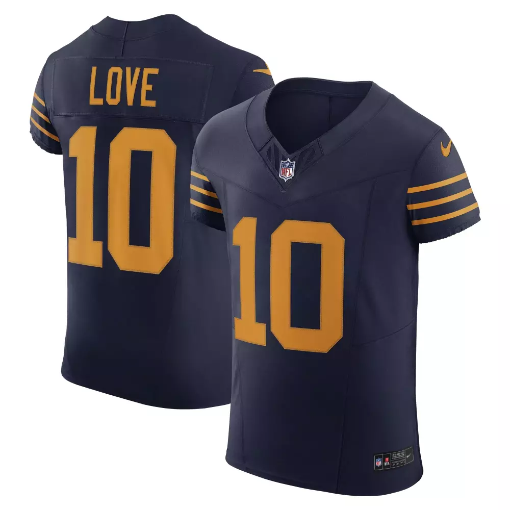 jordan love green bay packers nike the 1923 classic vapor f u s e elite jersey navy