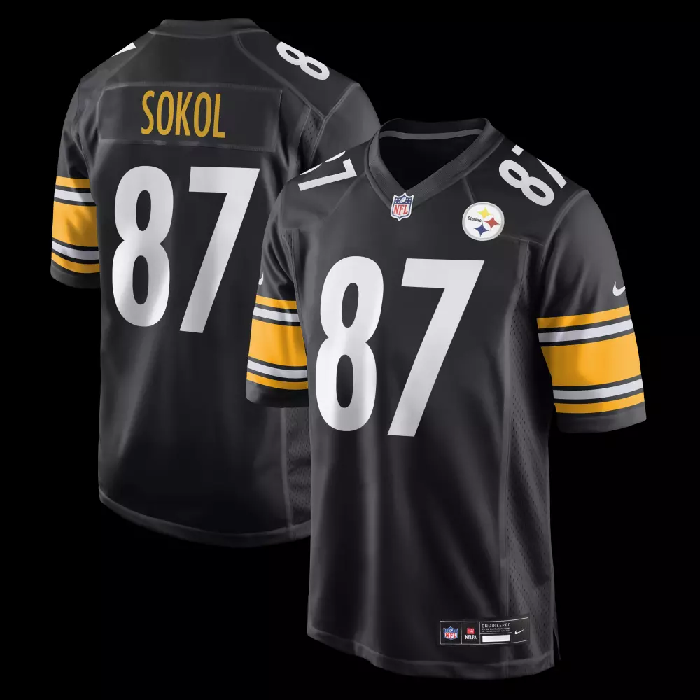 matt sokol pittsburgh steelers nike team game jersey black