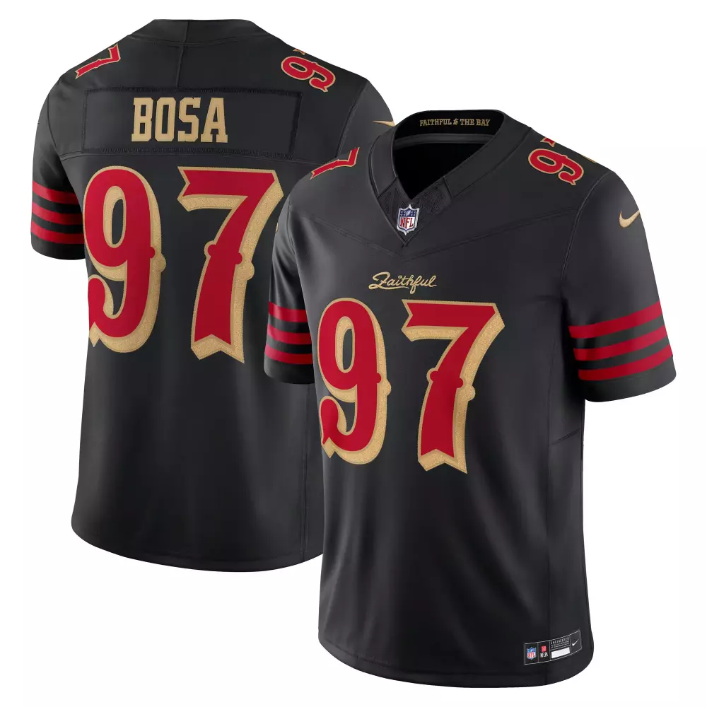 nick bosa san francisco 49ers nike 2025 rivalries collection limited jersey black