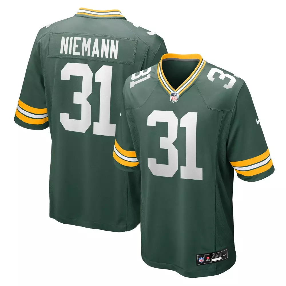 nick niemann green bay packers nike team game jersey green