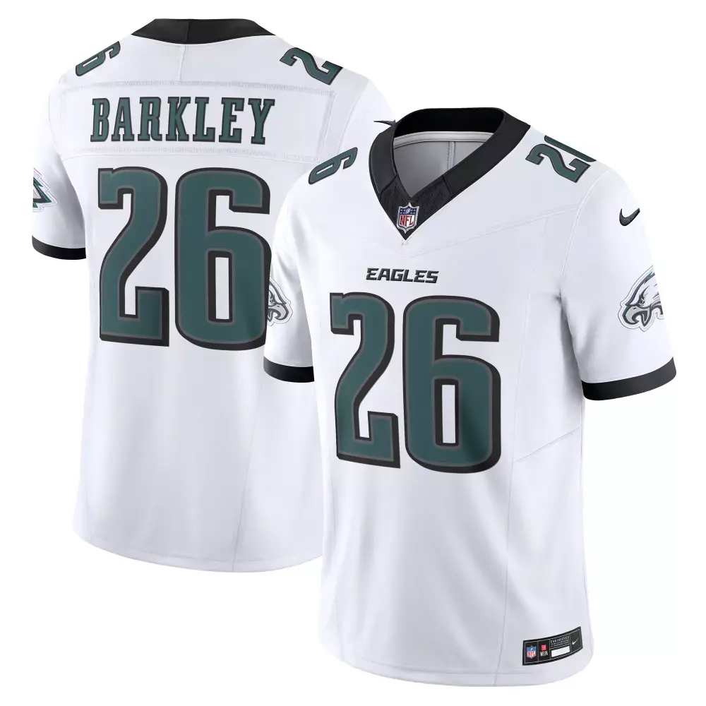 saquon barkley philadelphia eagles nike vapor f u s e limited jersey white