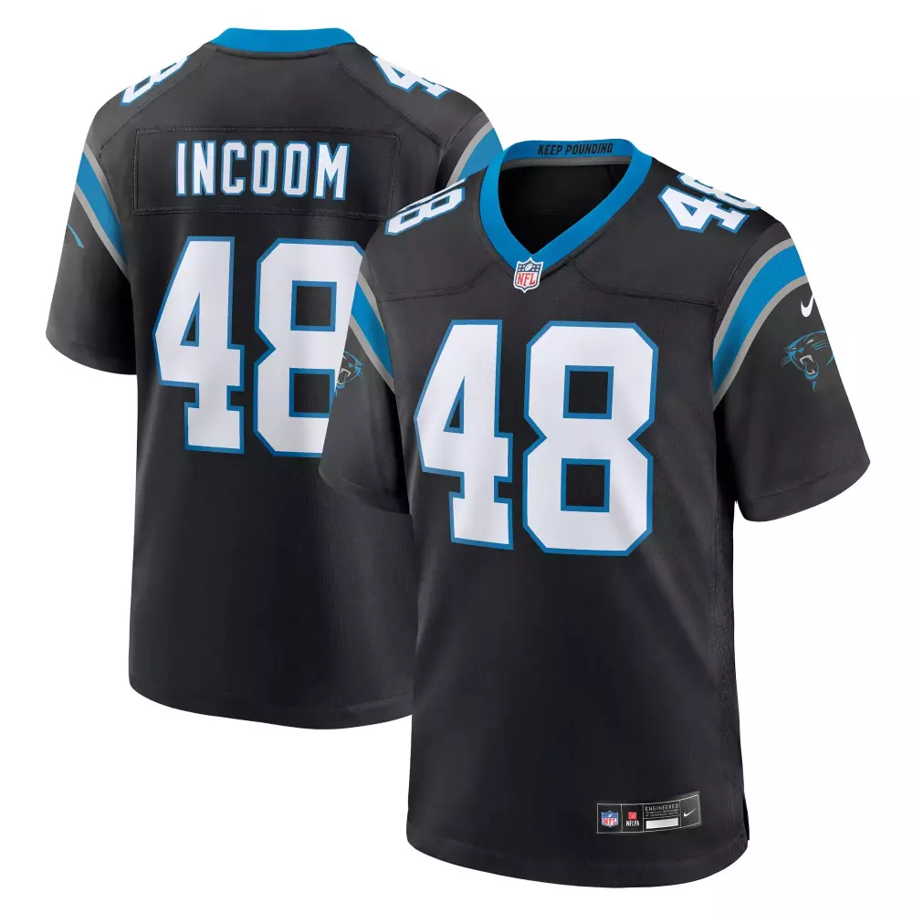 thomas incoom carolina panthers nike team game jersey black