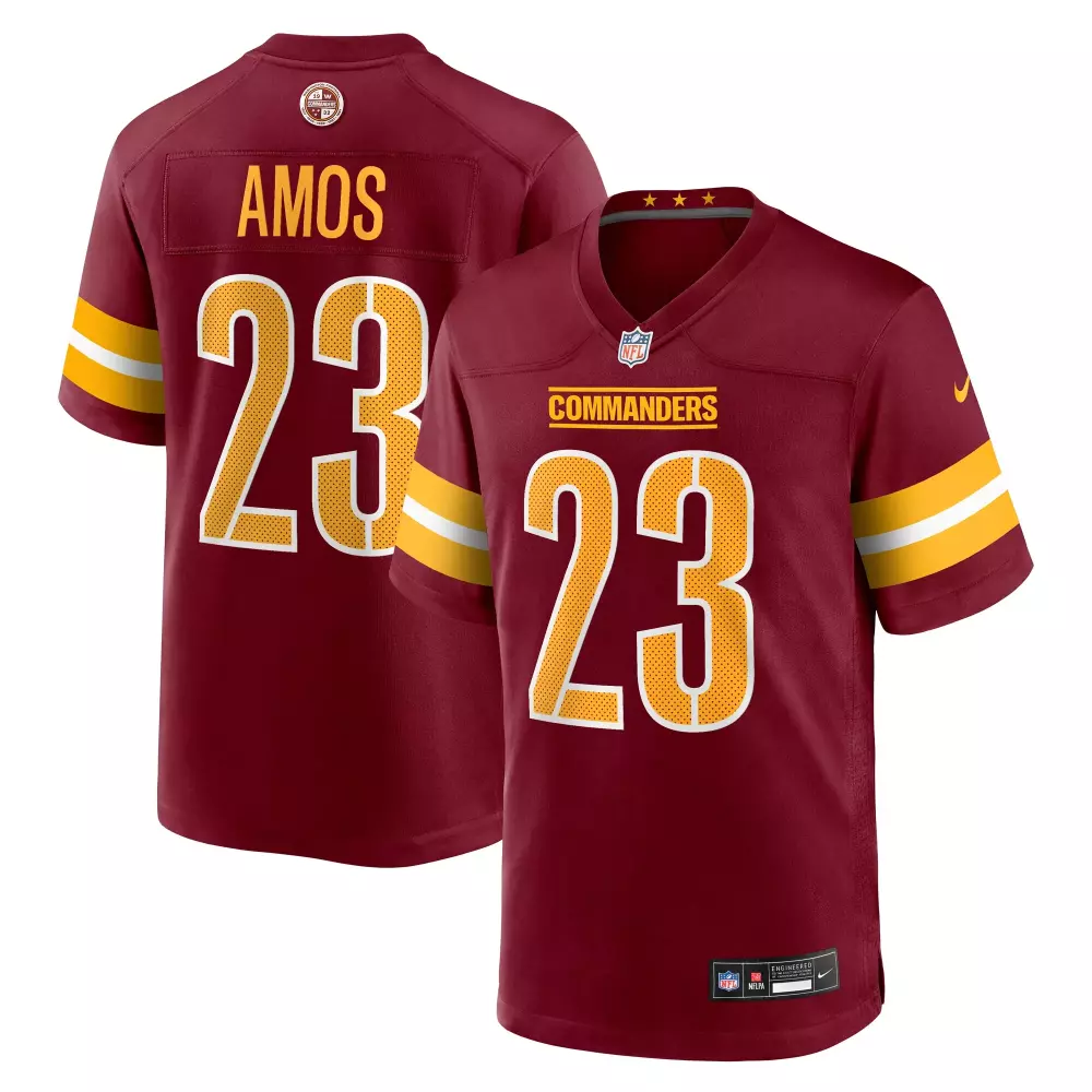 trey amos washington commanders nike team game jersey burgundy