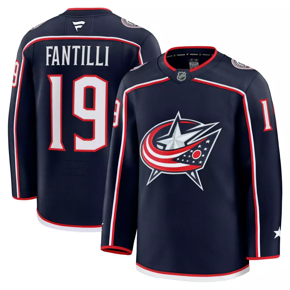 adam fantilli columbus blue jackets fanatics home premium jersey navy