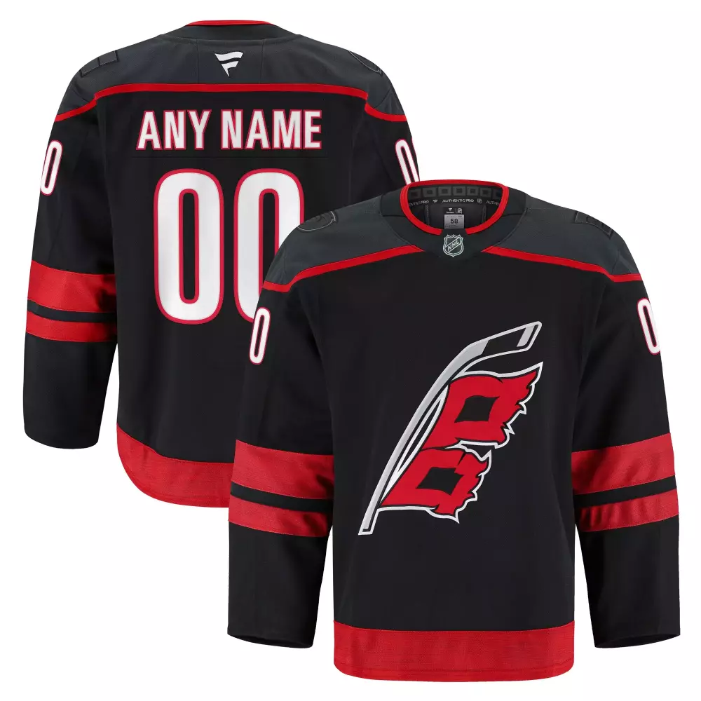 carolina hurricanes fanatics home authentic pro custom jersey black