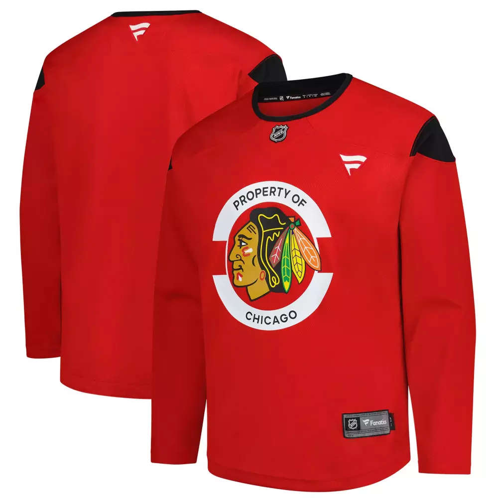 chicago blackhawks fanatics practice jersey red