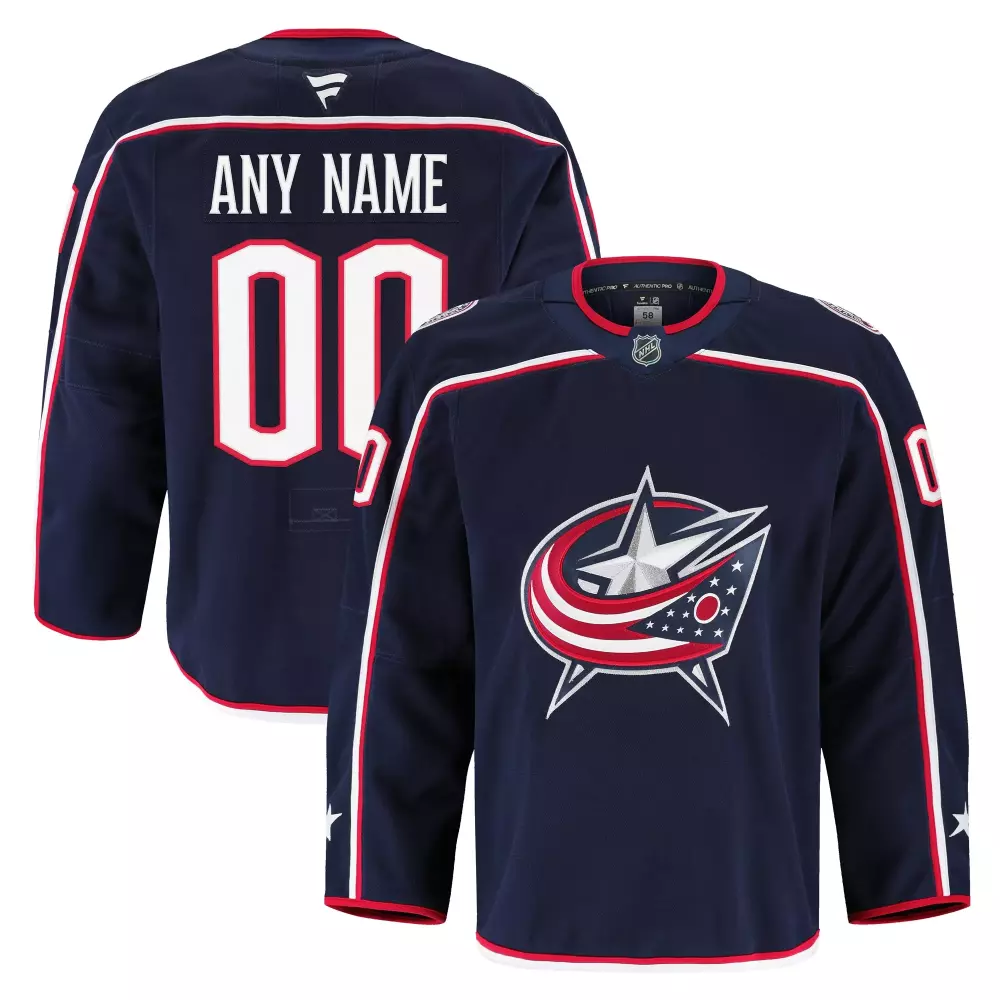 columbus blue jackets fanatics home authentic pro custom jersey navy