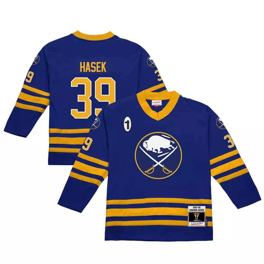 dominik hasek buffalo sabres mitchell ness 1995 96 power play jersey royal