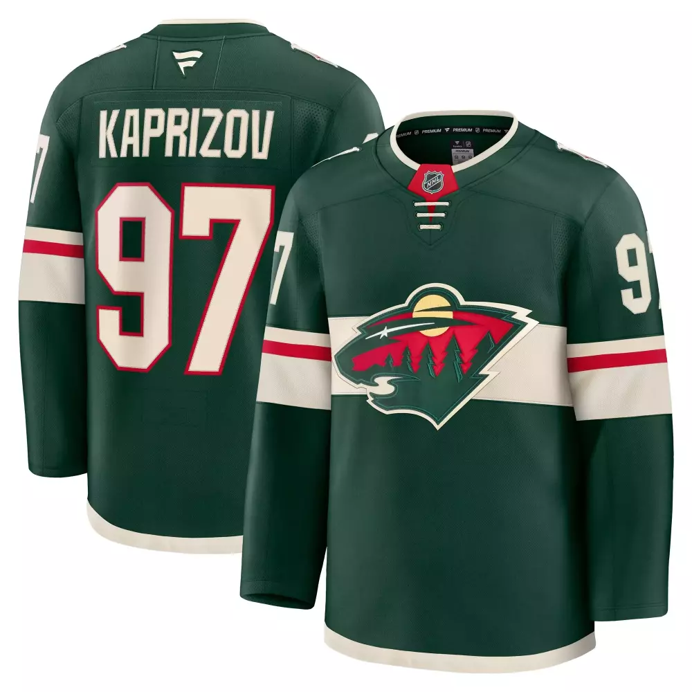 kirill kaprizov minnesota wild fanatics home premium jersey green