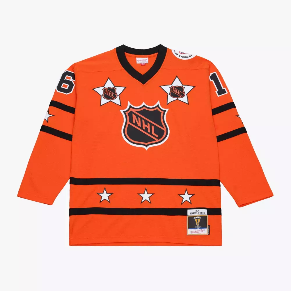 marcel dionne mitchell ness 1976 nhl all star game power play jersey orange