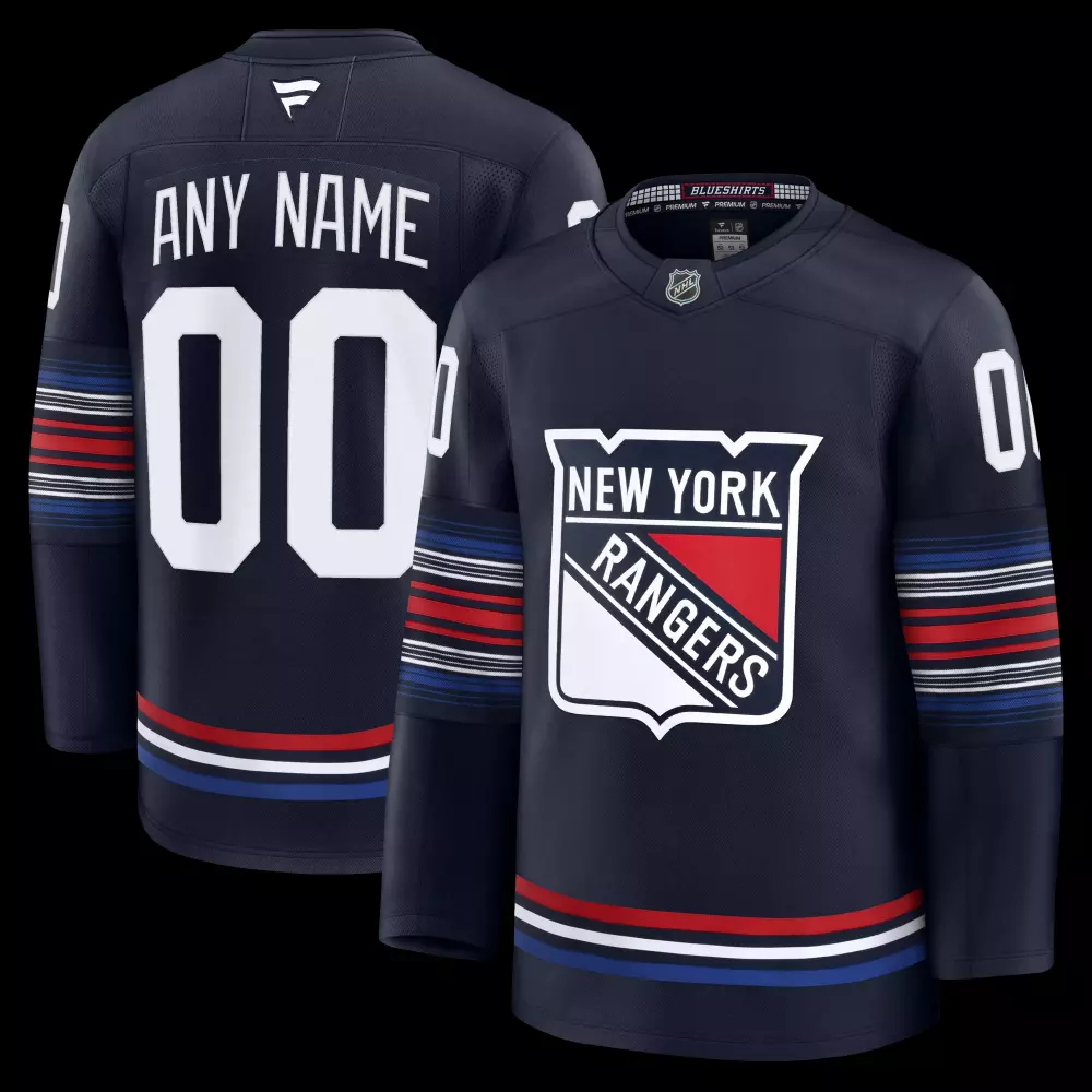 new york rangers fanatics alternate premium custom jersey navy