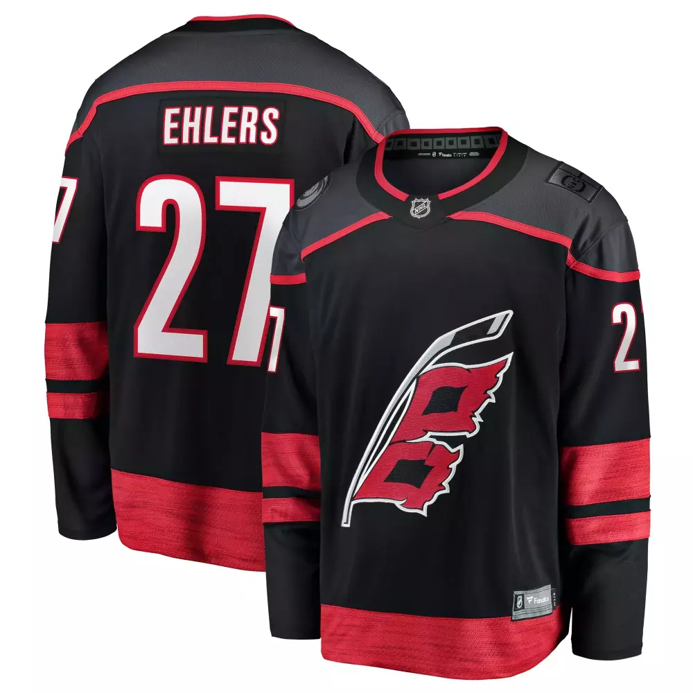 nikolaj ehlers carolina hurricanes fanatics home breakaway jersey black